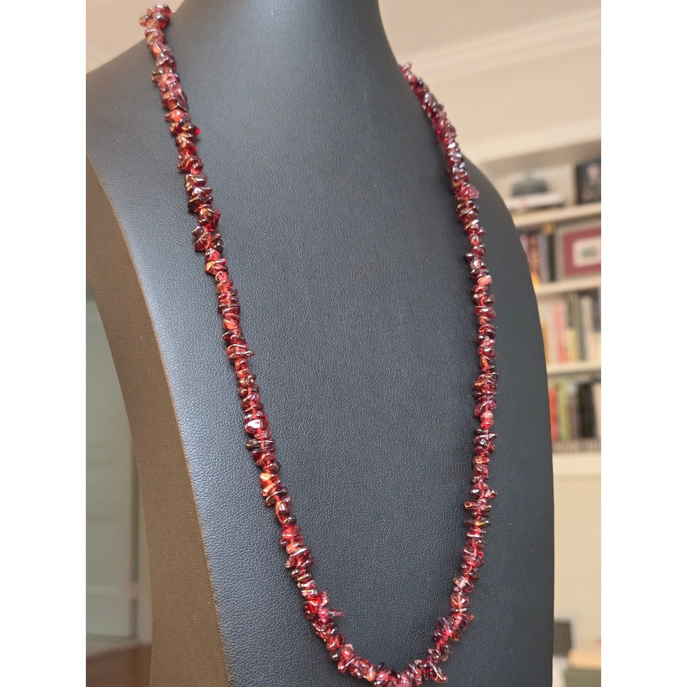 Genuine Garnet Nugget Necklace  Vintage Stunning!!!